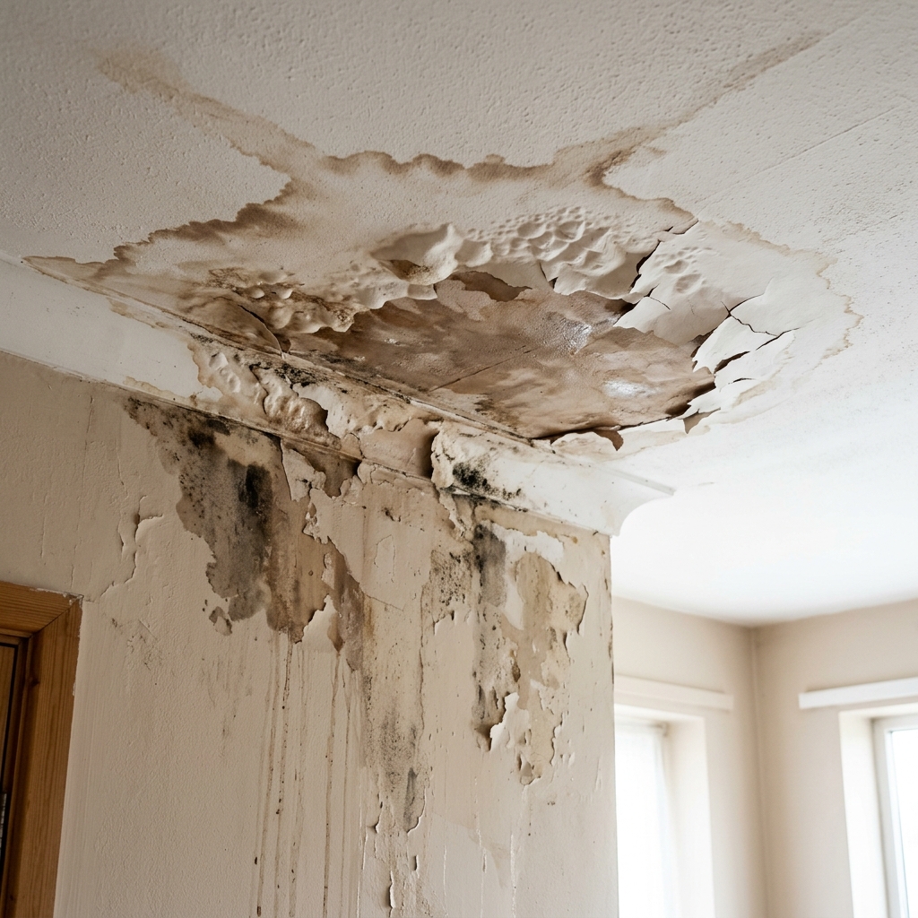 Roof leaks and water damage in rented property