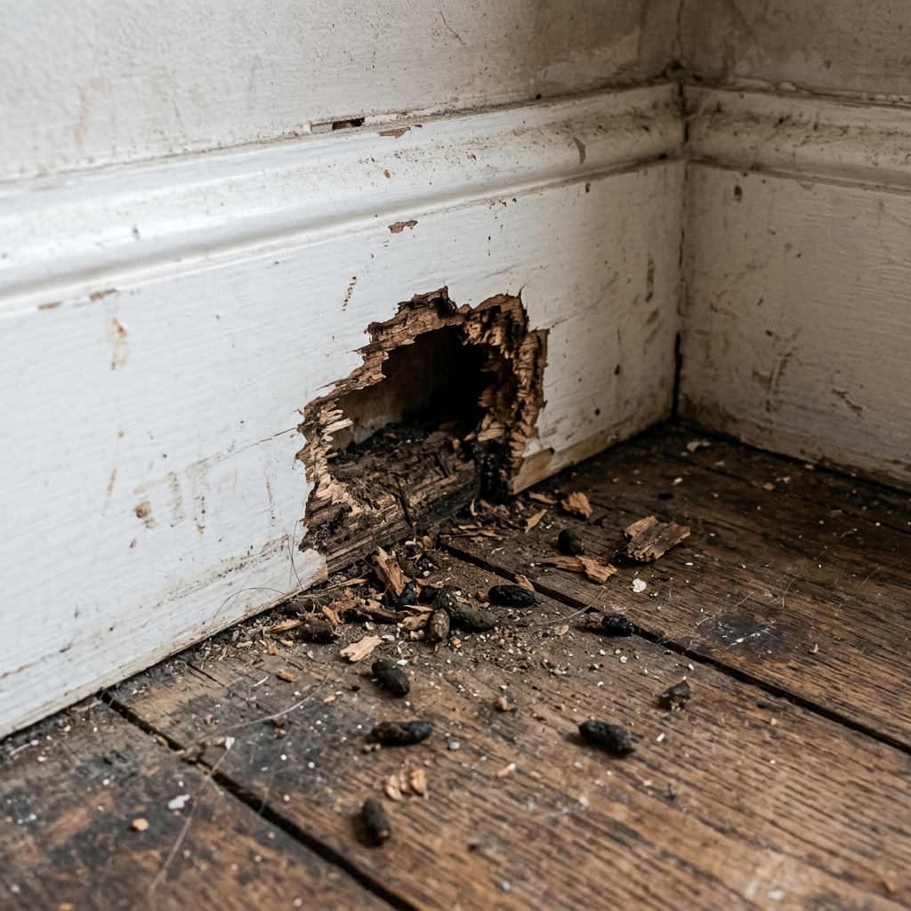 Pest infestation caused by structural disrepair in housing